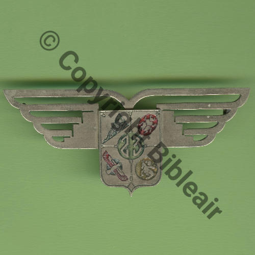 23e ESCADRE DE BOMBARDEMENT  1937-40 TOULOUSE  SM 2Anneaux Dos lisse Inox.. EMAUX TRANSLUCIDES CLAIRS Src.Y.GENTY 